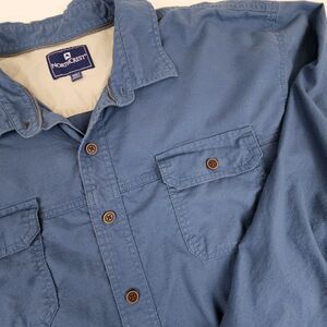 NorthCrest Shirt Mens 3XLT Blue 100% Cotton Long Sleeve Button Up Outdoor